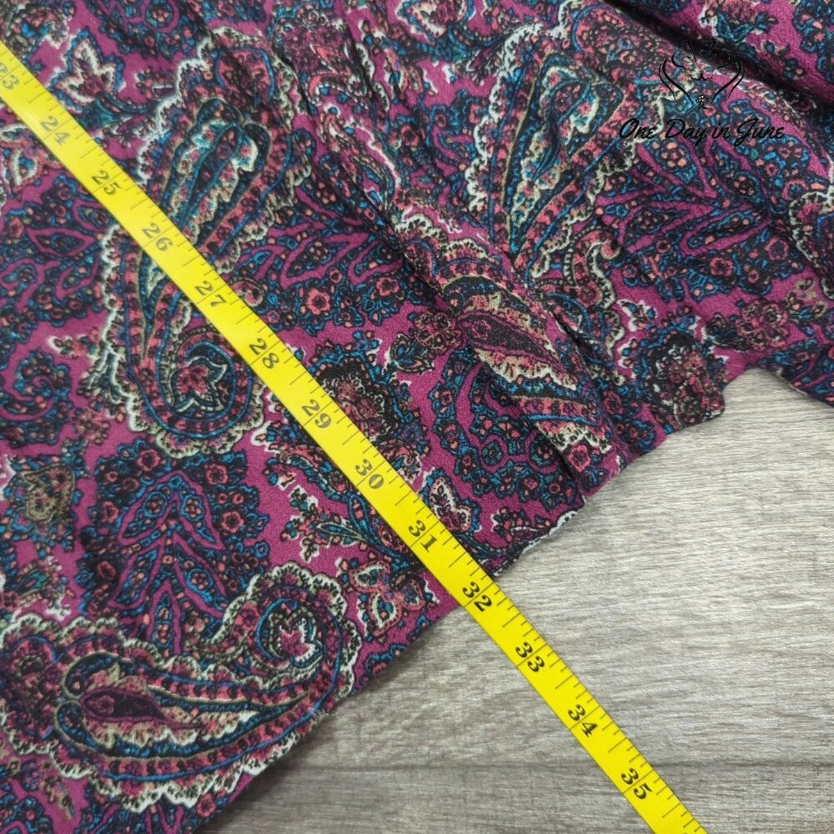 American Eagle Outfitters Paisley Boho Long Sleeve Top Purple Pink Size M
