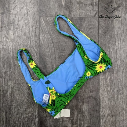 American Eagle Outfitters Scoop Bikini Top Floral Padded Swim NWT Size XS