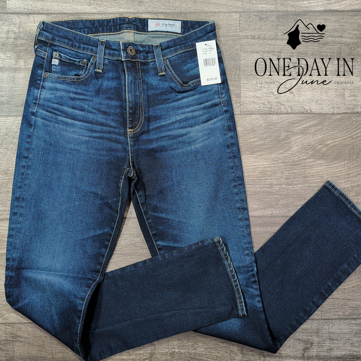AG Adriano Goldschmied Straight Leg Jeans Dark Wash Blue NWT Size 4 (27)