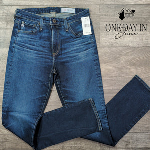 AG Adriano Goldschmied Straight Leg Jeans Dark Wash Blue NWT Size 4 (27)