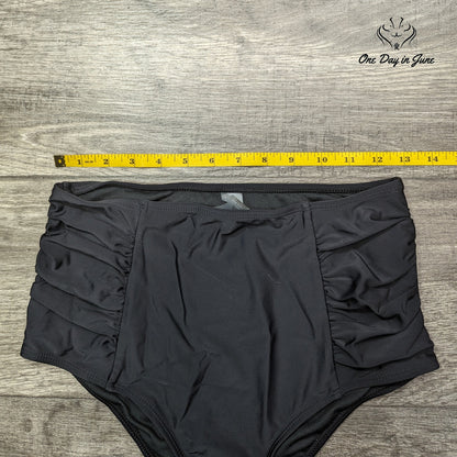 CharmLeaks High Waist Ruched Hip Bikini Bottom Size S
