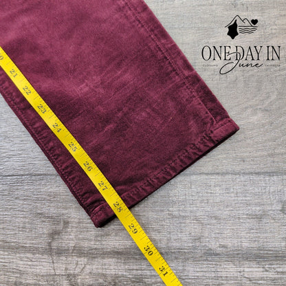 AG Adriano Goldschmied Isabelle Velvet Jeans Burgundy High Rise NWT Size 4 (27)