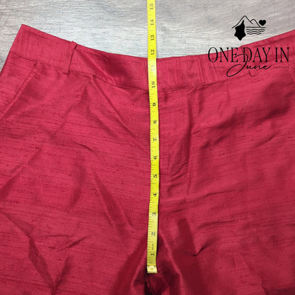 Ralph Lauren NWT Silk Capri Pants Red Cropped Dress Pants $139 Size 14P
