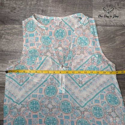 Guess Petite Sleeveless Sheer Top Size S/P