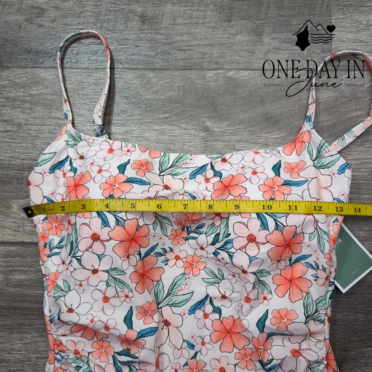 Eomenie Floral Tummy Control One Piece Swimsuit Square Neck NWT Size M