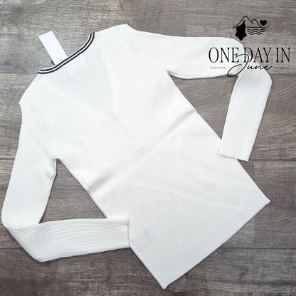 Premise Ribbed Long Sleeve Quarter Zip Sweater Size XS