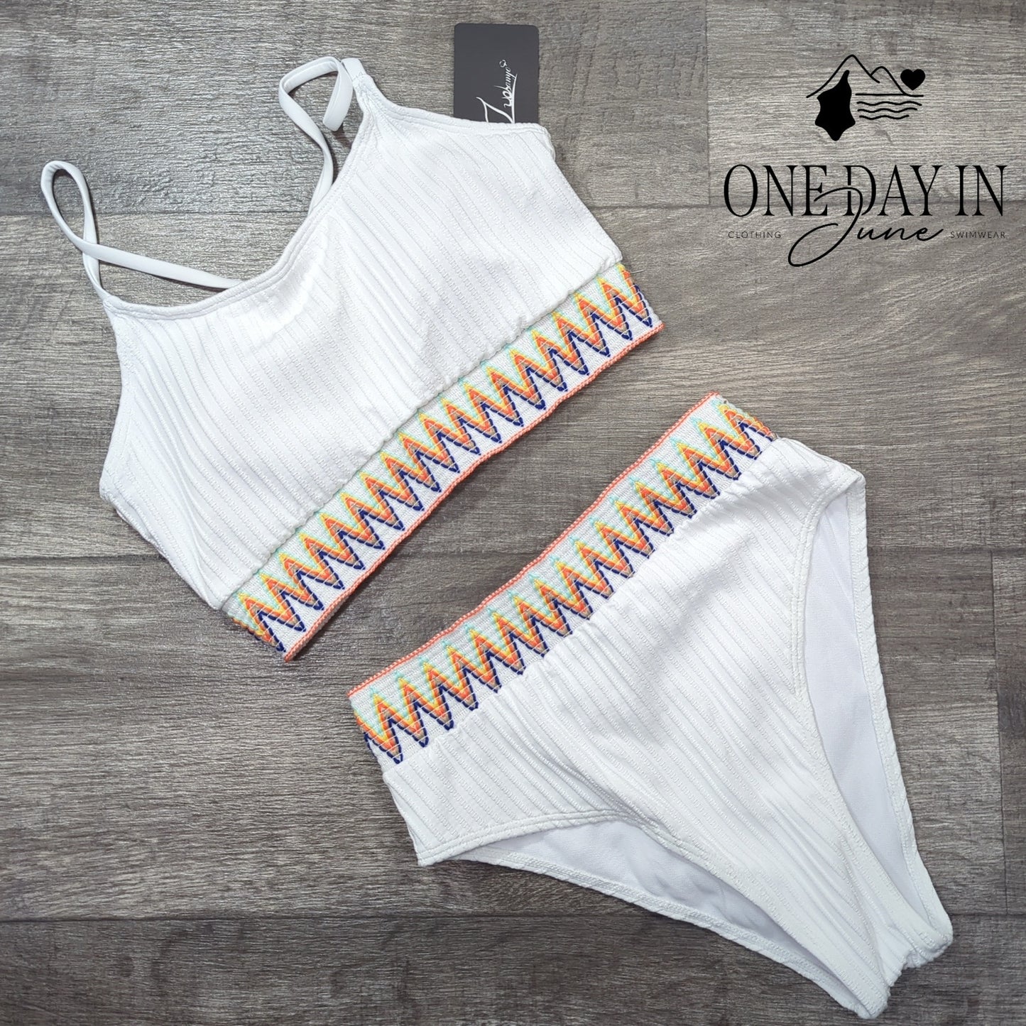 Zuobango Textured Crop Bikini Swimsuit Size S