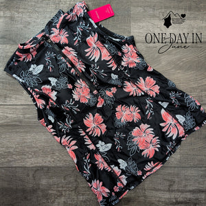 Woweny Sleeveless Rashguard Bikini Top Size L