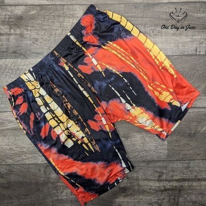 Annystore Plus Size Short Set Casual Tie Dye Bodycon Shorts Size 5XL