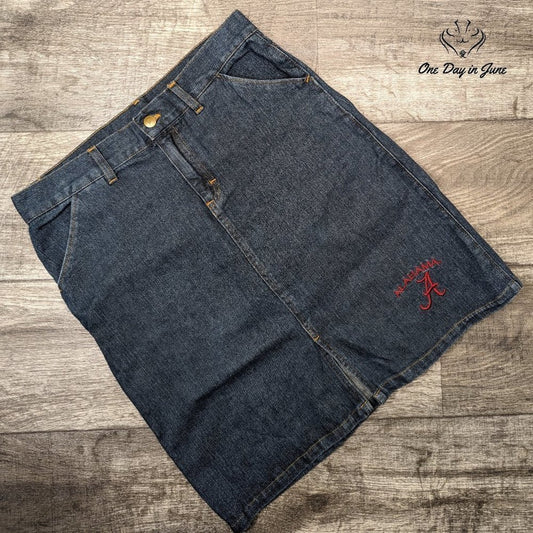 Red Oak Alabama Embroidered Denim Skirt Size S