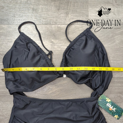 Blooming Jelly Cut Out One Piece Swimsuit Size L