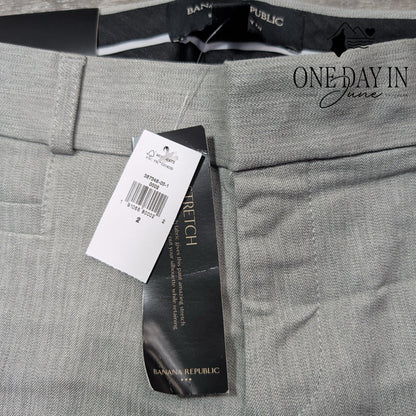 Banana Republic Curvy Sloan Ankle Pants Gray Stretch Dress Pants NWT Size 2