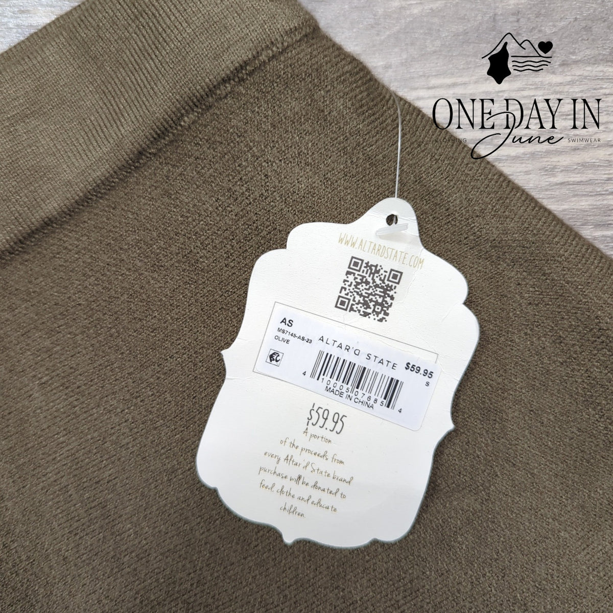 Altar'd State Pull On Knit Mini Skirt Olive Green NWT $59.95 Size S