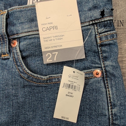 Gap High Rise Capri Skinny Jeans Medium Indigo NWT Size 4 (27)
