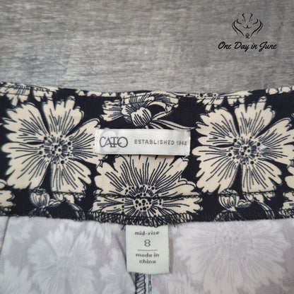 Cato Floral High Waist Pants Size 8