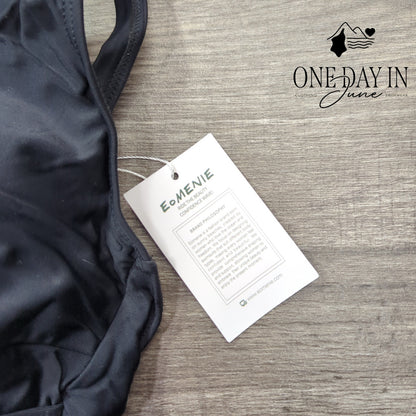 Eomenie Tie Back Keyhole One Piece Swimsuit Size L