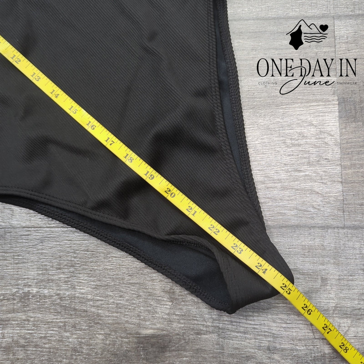 Adisputent Ribbed High Cut One Piece Swimsuit Black Spaghetti Strap Size S