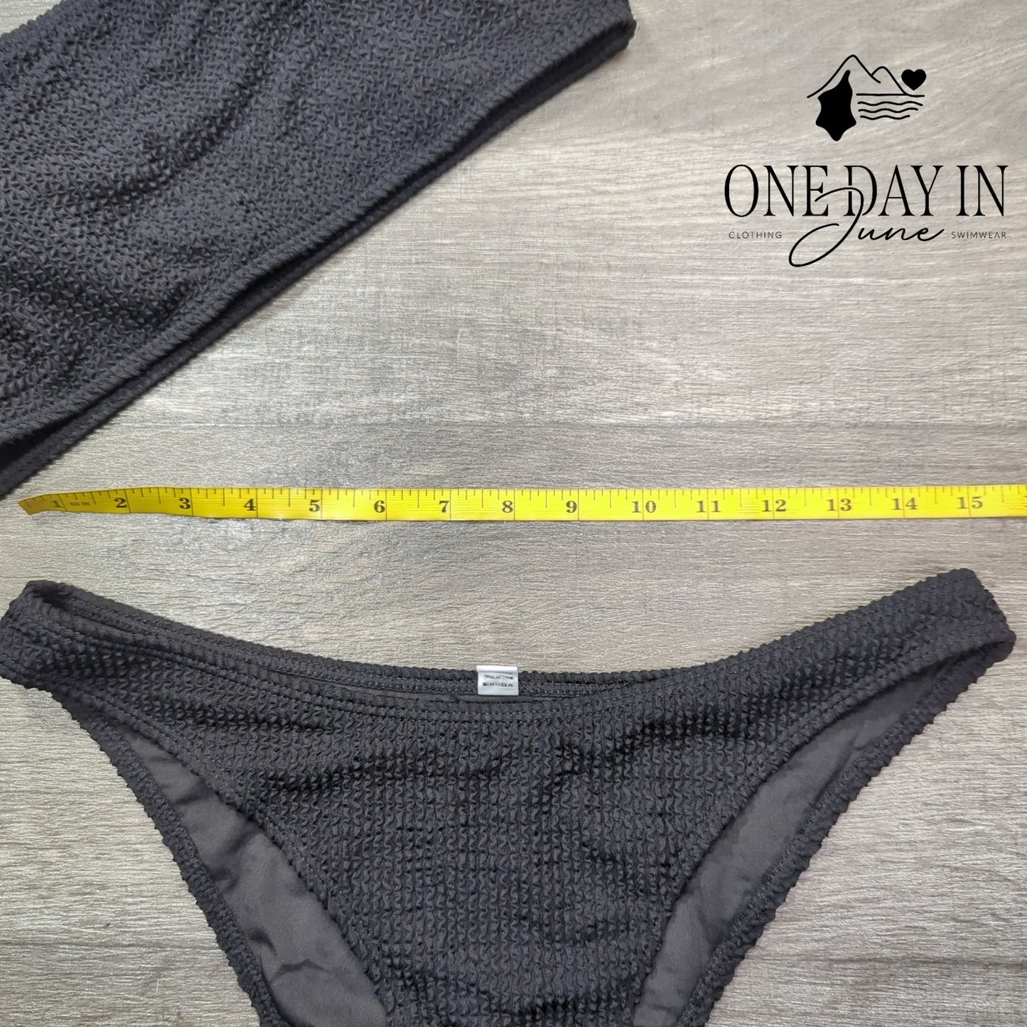 CharmLeaks Smocked Crop Bikini Swimsuit Size L