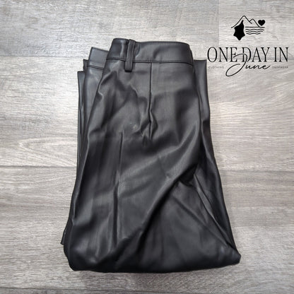 Commense High Waist Straight Leg Faux Leather Pants Size XS