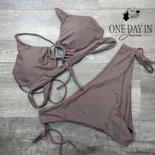 Zaful Tie Back Tie Side Bikini Swimsuit Size XL