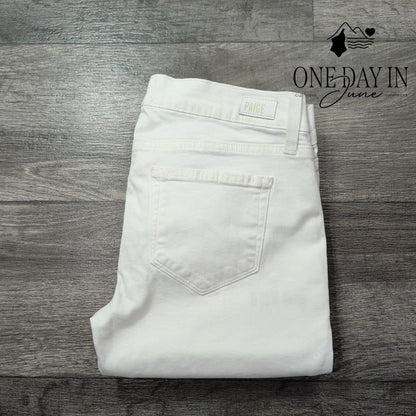 Paige Skyline Ankle Peg Skinny Jeans Optic White NWT Size 2 (26)