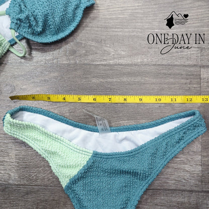 Aleumdr Smocked Bandeau Bikini Swimsuit Size S