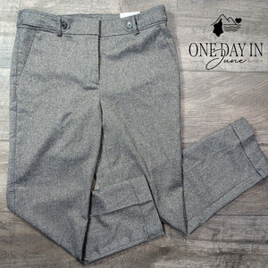 Loft The Riviera Slim Mid Rise Dress Pants Gray Tweed NWT Size 6