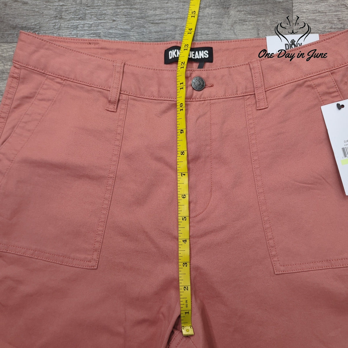 DKNY High Rise Slim Straight Jeans Pink Canyon Rose NWT Size 10