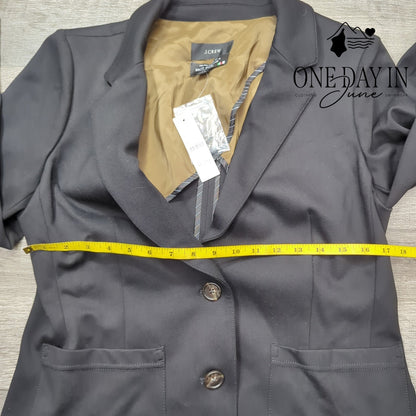 J.Crew Patch Pocket Blazer Italian Ponte Black Mario Bellucci NWT Size 10