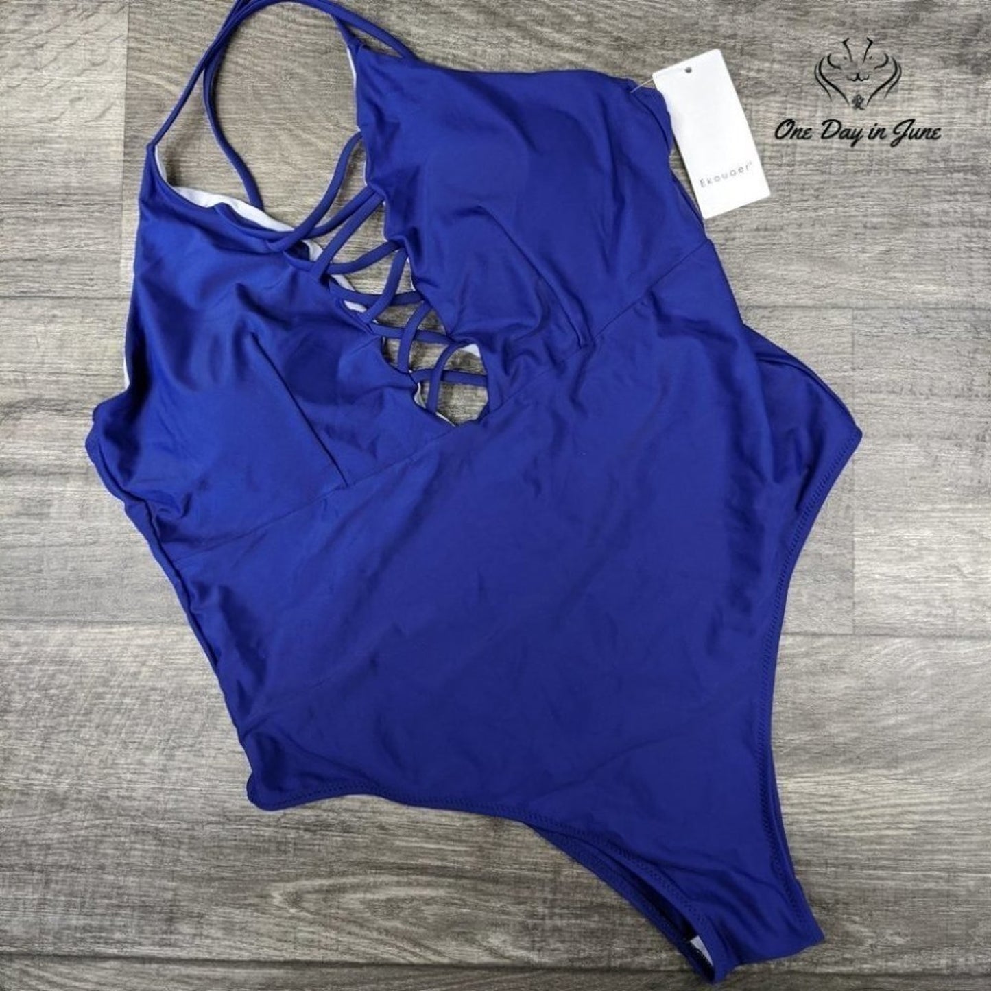 Ekouaer Criss Cross Back Monokini Size XXL
