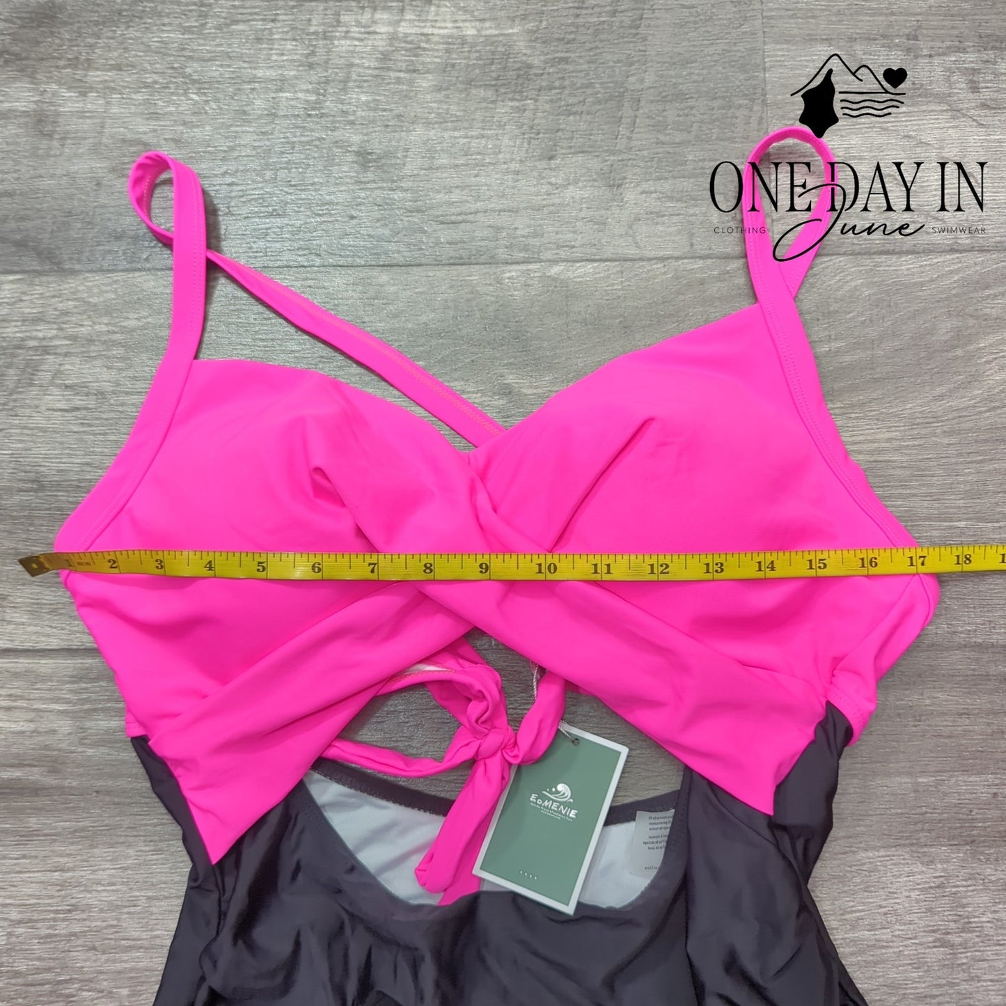 Eomenie Cross Front Cut Out One Piece Swimsuit Size XL