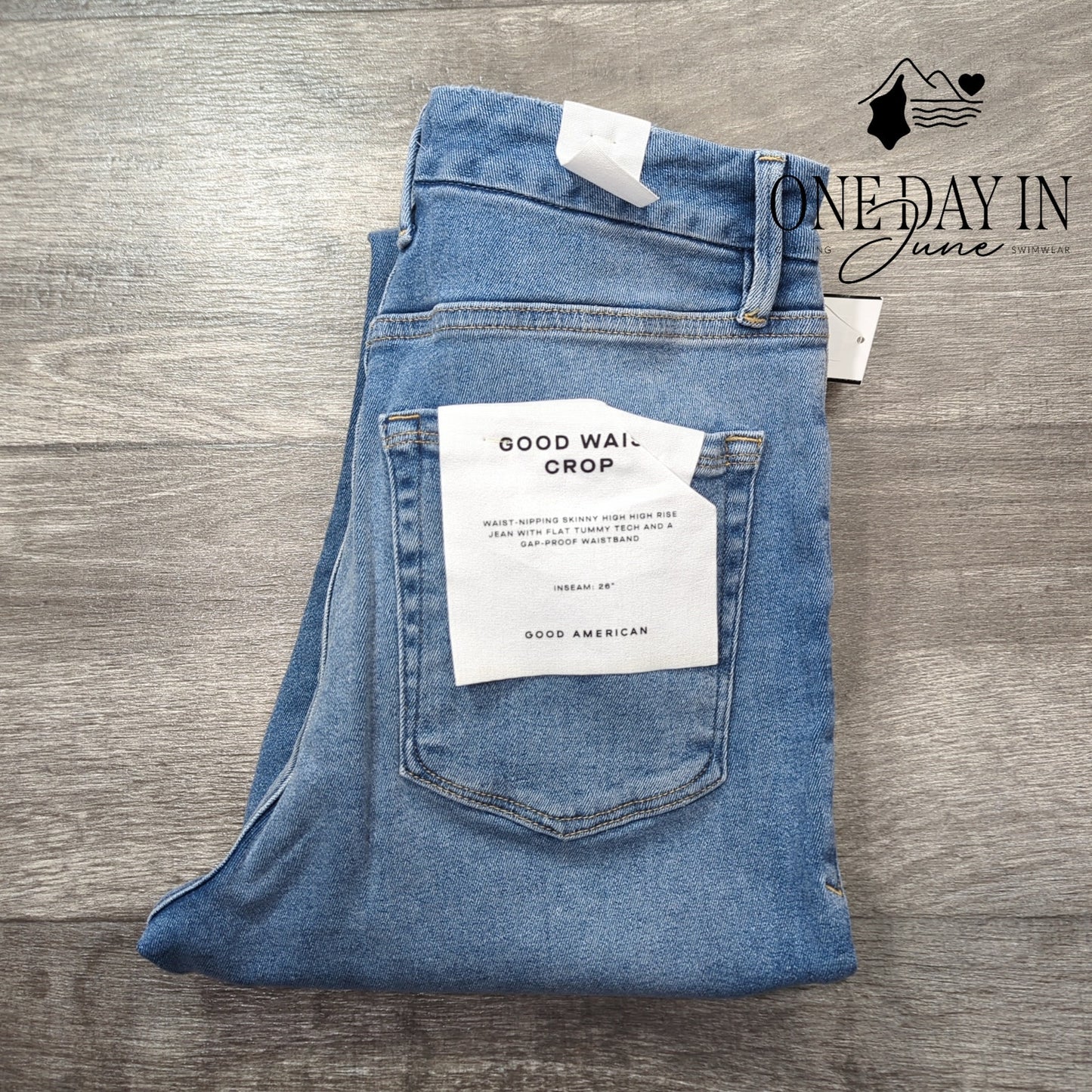 Good American Good Waist High Rise Crop Skinny Distressed Jeans Size 10