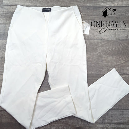 Fifteen Twenty Classic Straight Leg Pull On Pants Off White NWT Size L