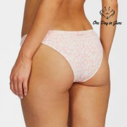 Billabong Ditsy Darling Tropic Bikini Bottom Womens Pink Floral NWT Size L