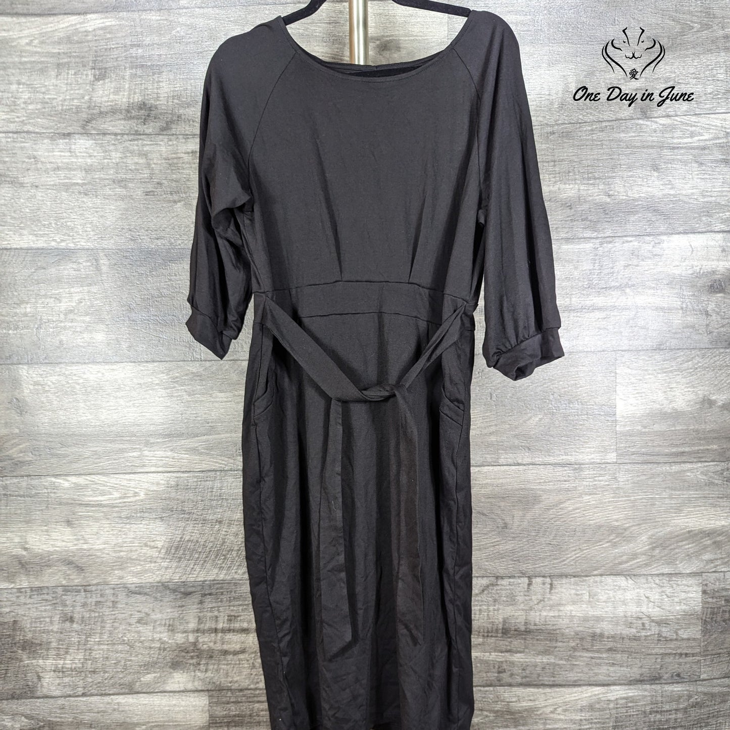 Popyoung Long Sleeve Tie Waist Casual Swing Dress Size XL