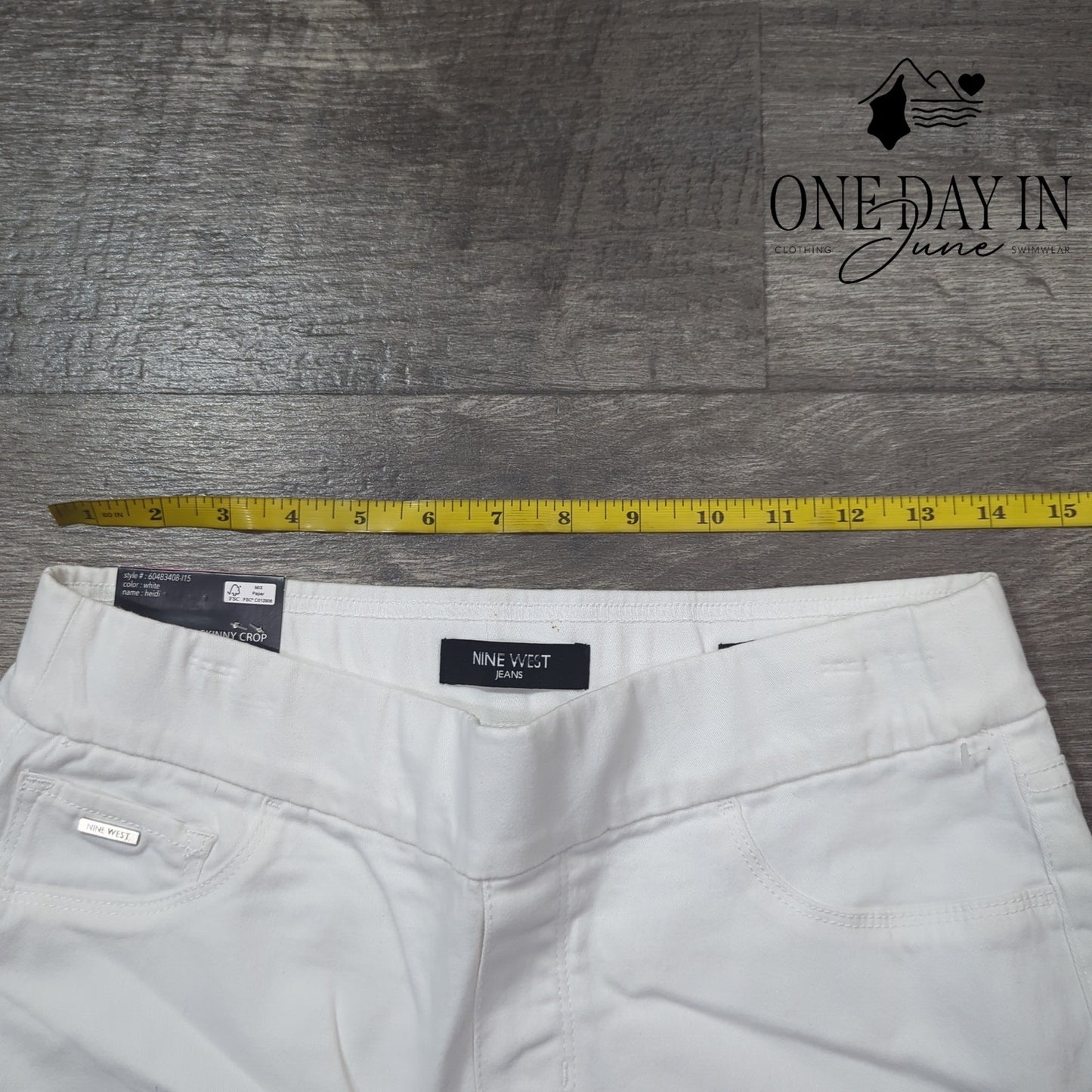 Nine West Heidi Pull On Zipper Hem Skinny Crop Jeans Size 6