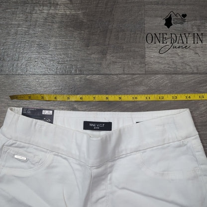 Nine West Heidi Pull On Zipper Hem Skinny Crop Jeans Size 6