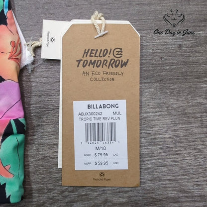Billabong Tropic Time Reversible Plunge Bikini Top Size M