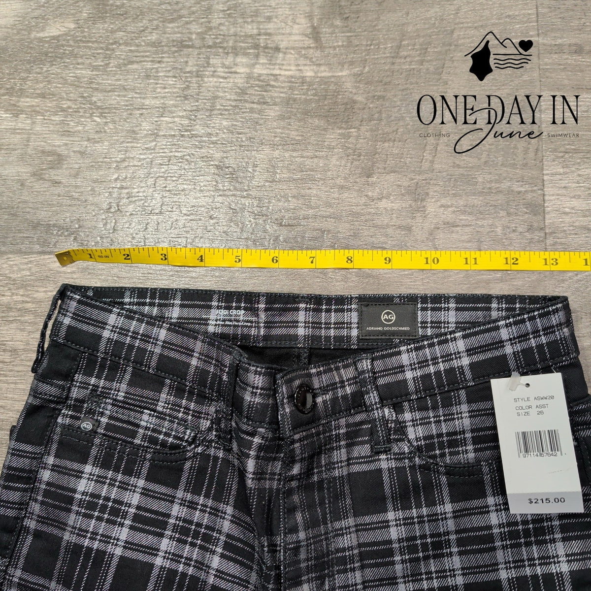 AG Adriano Goldschmied Jodi Crop High Rise Slim Flare Jean Plaid NWT $215 Size 2