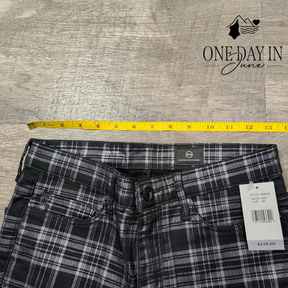 AG Adriano Goldschmied Jodi Crop High Rise Slim Flare Jean Plaid NWT $215 Size 2