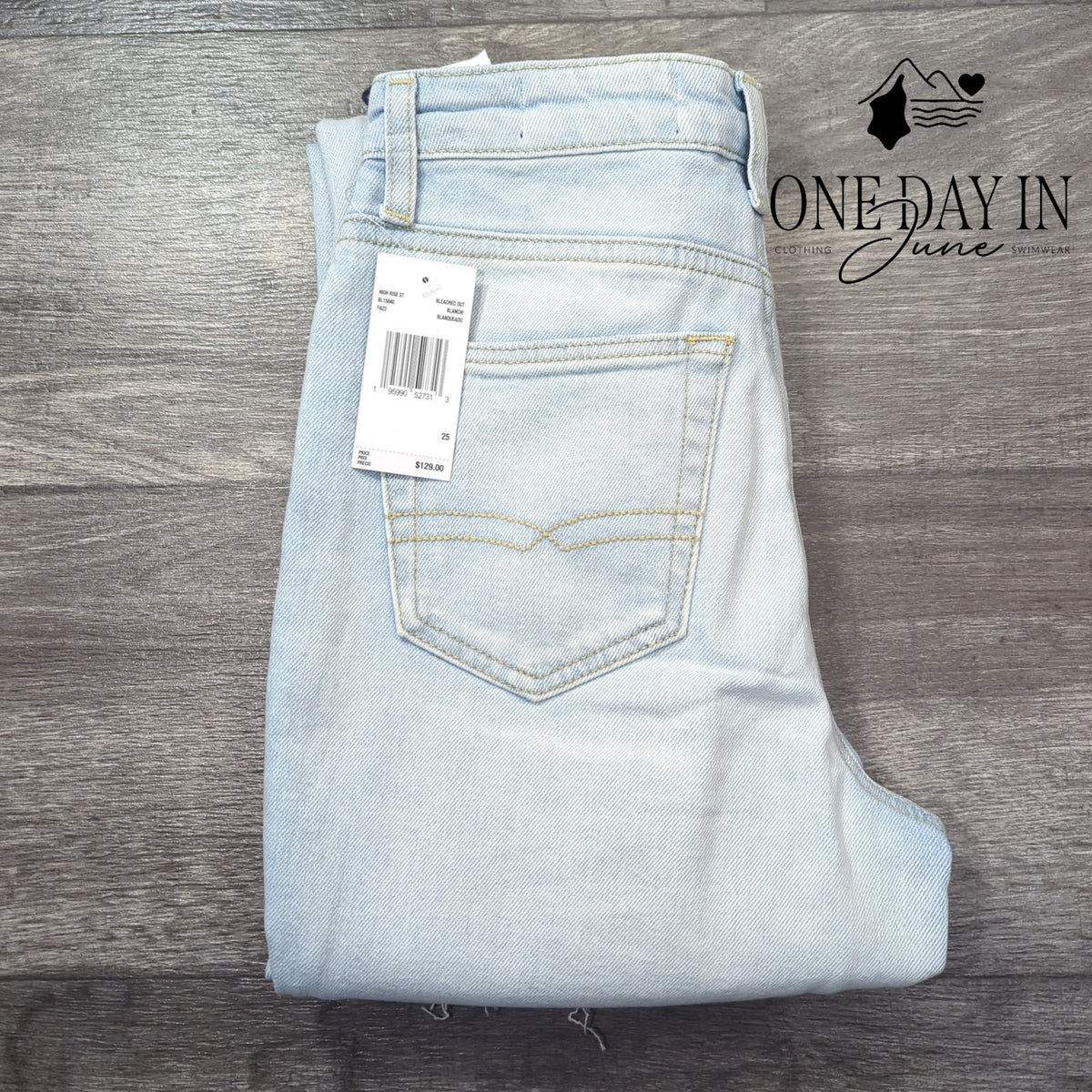 Buffalo David Bitton Jayden High Rise Straight Raw Hem Jeans NWT Size 0 (25)