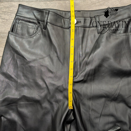 INC International Concepts Faux Leather Straight Leg Pants Size 12