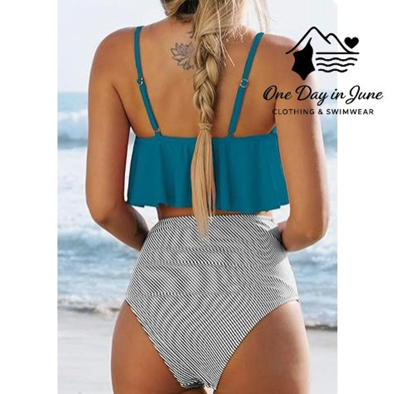 Cupshe High Waist Flounce Bikini Swimsuit Size L