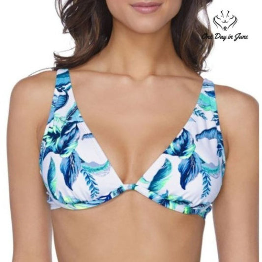 Ambrielle Floral Bra Underwire Bikini Top Size S