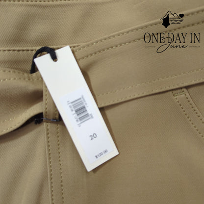 Banana Republic High Waisted Belted Crop Pants Tan Khaki NWT $120 Size 20
