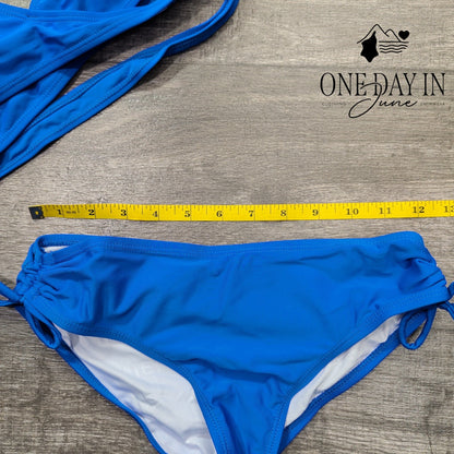 Mienoe Girl's Cross Front Drawstring Bikini Swimsuit Size L