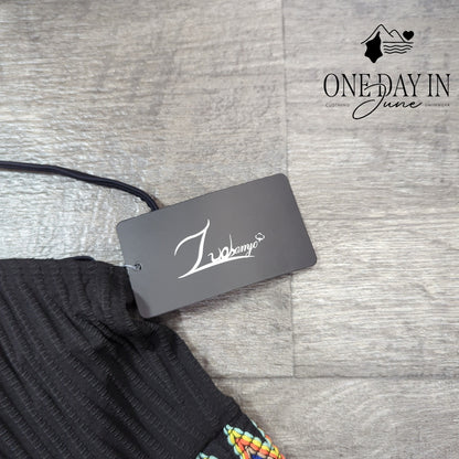 Zuobango Textured High Waist Crop Bikini Size 2XL