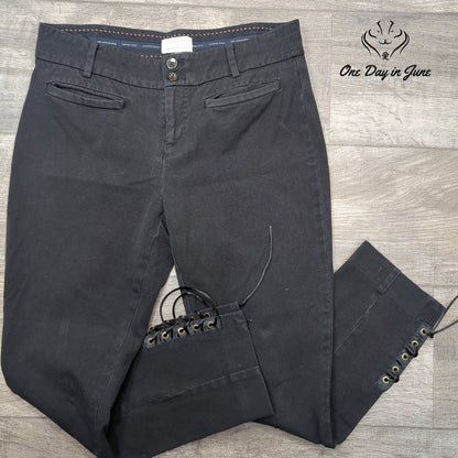 Anthropologie The Essential Slim Lace Up Ankle Pants Size 8