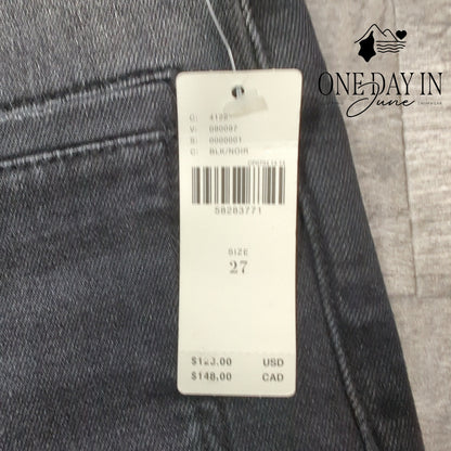 Pilcro and the Letterpress High Rise Slim Button Fly Jean Black NWT $148 Size 27