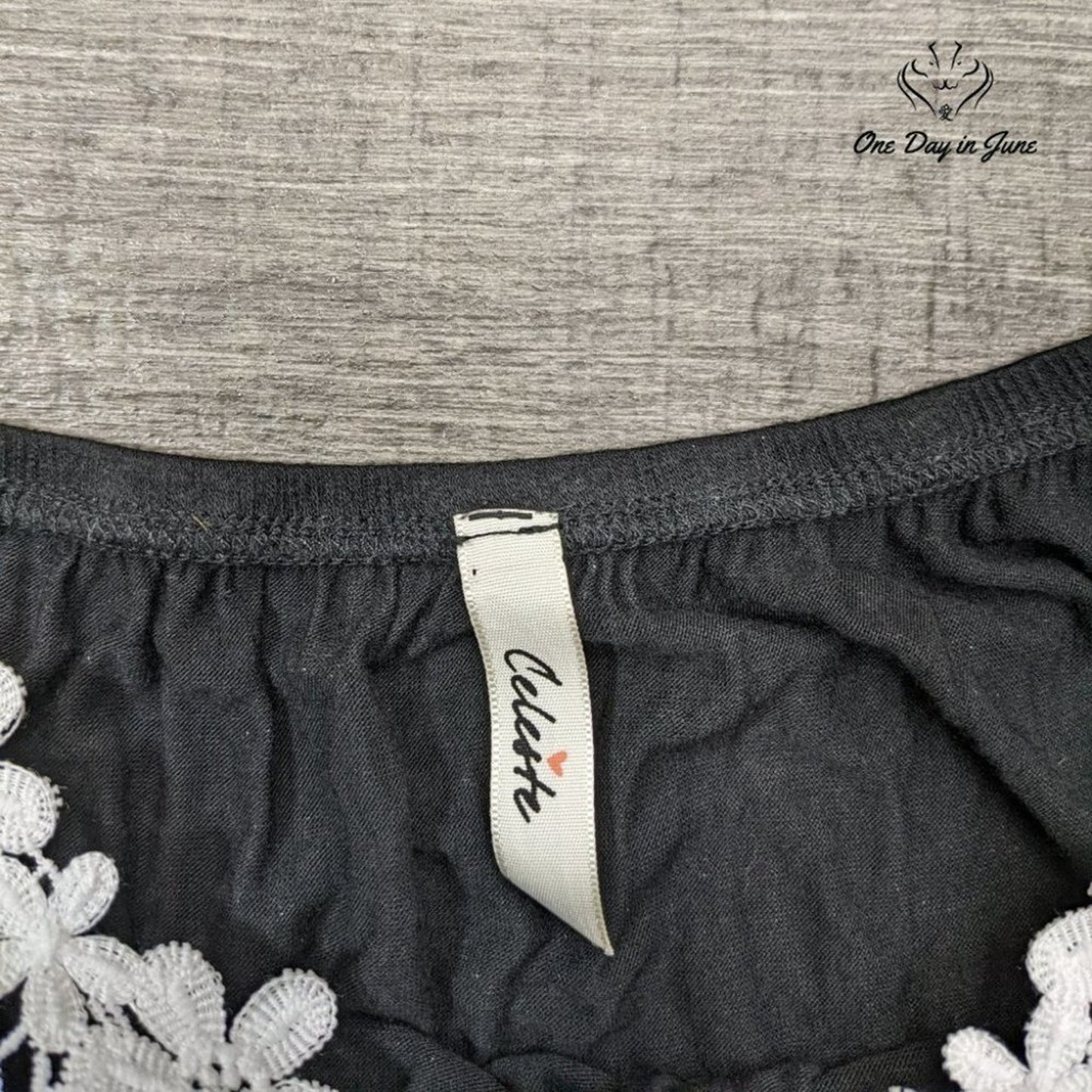 Celeste Short Sleeve Lace Accent Top Size L